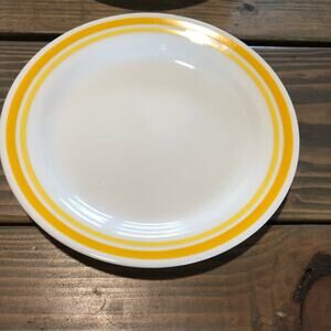 Corelle Citrus 6 salad plates 8.5" double yellow stripe